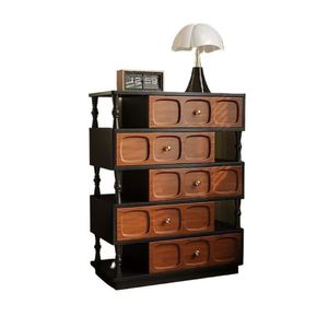 Vintage Style Solid Wood Chest Of Drawers 80x40x105cm 5 Drawers Storage Cabinet For Living Room Bedroom Entryway Multifunctional - Product Image 4