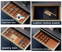 Ace Nouveau Design Organisateur de Vêtements Coin Bon Marché Armoire Pliante en Bois avec Porte Transparente en Verre