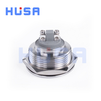Interrupteur à bouton-poussoir momentané HUSA 30 mm 1 No IP65 étanche 1A 24V pour appareils électroménagers avec broche à vis