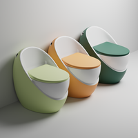 Ensemble de sanitaires en céramique couleur mate, cuvettes de toilettes colorées (noir, gris)