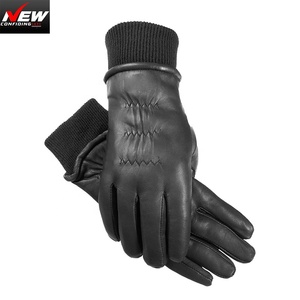 Guantes de cuero para equitación, guantes deportivos ecuestres de alta calidad, guantes de seguridad personalizados para carreras ecuestres AM696 - Product Image 1