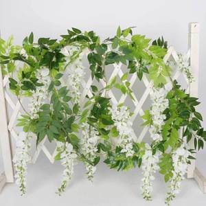 Fleurs de glycine artificielles en soie en gros, fleurs de glycine suspendues, fleurs de glycine blanches préservées, idéales pour la maison et les mariages, produit le plus vendu - Product Image 2