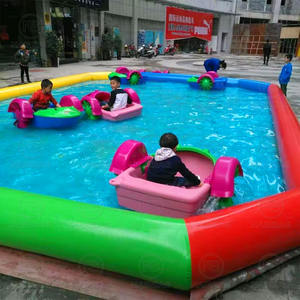 Piscina inflable <span class=keywords><strong>de</strong></span> tubo hermético para parque acuático al aire libre con bola <span class=keywords><strong>de</strong></span> agua y <span class=keywords><strong>bote</strong></span> <span class=keywords><strong>de</strong></span> remos - Product Image 3