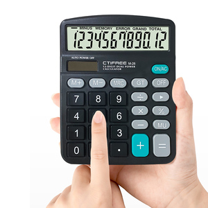 <span class=keywords><strong>Calculatrice</strong></span> de bureau à 12 chiffres <span class=keywords><strong>avec</strong></span> double source d'alimentation solaire et batterie Logo personnalisable en plastique - Product Image 3
