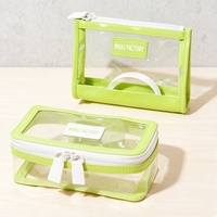 Sac en PVC structuré avec logo personnalisé, étui de toilette étanche, sac de voyage transparent avec panneau transparent et fermeture éclair dorée