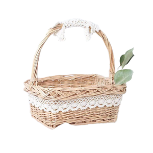 Grand panier de rangement rectangulaire multifonction en jacinthe d'eau tressé à la main et écologique - Product Image 1