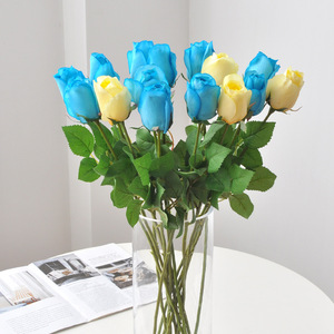 H- 050 CALLA rosas de tacto real ramo de rosas de terciopelo artificial ramo de rosas de tacto real decoración de la boda - Product Image 5