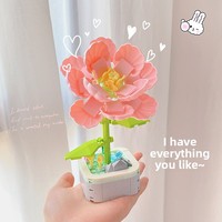 ABS-Kunststoff-Bausteine Blumen Künstliche Blumentöpfe Kompatibel mit Kleinteilen Pädagogisches Montagespielzeug Tiere Natur