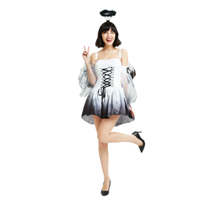 <span class=keywords><strong>Costume</strong></span> da <span class=keywords><strong>Angelo</strong></span> Bianco e <span class=keywords><strong>Angelo</strong></span> <span class=keywords><strong>Nero</strong></span> con Ali per Donna Adulta, Abito per Feste di Halloween in Poliestere - Product Image 2