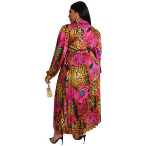 Set di 2 pezzi camicie con stampa plissettata oversize da donna gonne floreali Midi <span class=keywords><strong>abbigliamento</strong></span> <span class=keywords><strong>Casual</strong></span> Plus Size - Product Image 6
