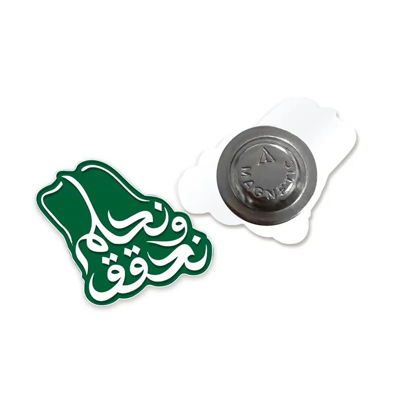 Pin kustom logam Timur Tengah Arab Saudi nasional bros Hari Nasional Pin suvenir magnetik Enamel Pin kerah lencana