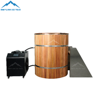 Baignoire à glace commerciale en cèdre rouge FSC et acier inoxydable 304 avec refroidisseur WiFi 1HP, spa extérieur moderne pour hôtels et salles de sport