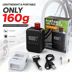 Mini pompe à vélo électrique 130 PSI, gonfleur de pneus de vélo portable sans fil, <span class=keywords><strong>compresseur</strong></span> d'air numérique <span class=keywords><strong>pour</strong></span> vélo de route, <span class=keywords><strong>VTT</strong></span>, vélo électrique - Product Image 5
