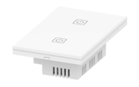 Interrupteur tactile intelligent WiFi Barep, interrupteur d'éclairage 2 voies avec contrôle par application Smart Life et fonction de minuterie, homologué cETLus, blanc