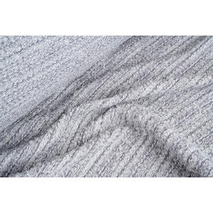 Tela Tweed de Primera Calidad Hecha en Corea, Gris Plateado con Brillo, Textura Chenille, OEM y ODM, Textil Tejido Personalizado - Product Image 3