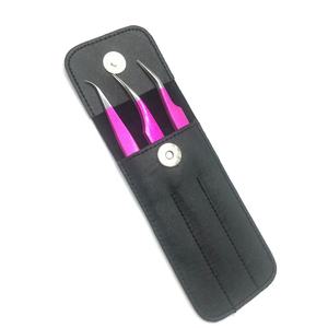 ชุด3ชิ้นสำหรับมืออาชีพแหนบต่อขนตาถุงหนังเคลือบสีแบบกำหนดเองได้อย่างยั่งยืนด้ามจับแข็งแรงทำจากเหล็กทนทาน - Product Image 6