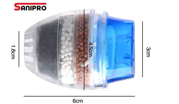 SANIPRO Mini taşınabilir 5 katlı aktif karbon filtreleme askıya alma filtrasyon mutfak lavabo musluğu musluk suyu arıtıcısı filtre