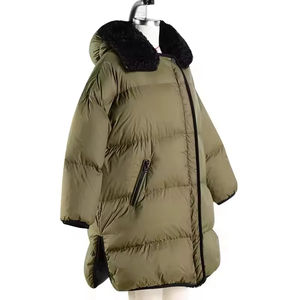 Chaqueta acolchada cortavientos de invierno verde personalizada al por mayor con capucha y cierre de cremallera de talla grande estilo formal característica transpirable - Product Image 2