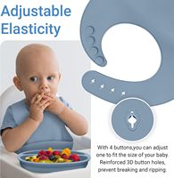 Ensemble de salle à manger pour enfants dix pièces vaisselle en silicone de dessin animé direct d'usine avec assiette divisée bavoir réglable et bol fendu