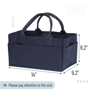 Organisateur de couches pour bébé en feutre, sac à lingettes portable avec compartiments interchangeables pour les voyages en voiture - Product Image 2