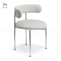 Meubles de salle à manger EaseNeat élégant jambe métallique tissu moderne nordique rembourré blanc chaise de salle à manger