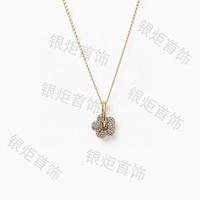 Ensemble collier et pendentif en argent sterling 925 LOZRUNVE, délicat et raffiné, avec fleur pavée géométrique, chaîne de câble, pour femmes