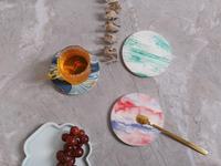 En gros Diy Blanc Absorbant Personnalisé En Céramique Coaster Verres Pour Les Boissons
