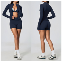 Nouvel ensemble de yoga réversible et ajusté pour femme : cardigan, short et tenue de sport respirante pour la course et le fitness