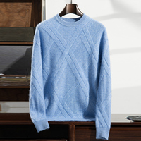 Pull en cachemire personnalisé pour homme, pull décontracté chaud pour l'automne et l'hiver, col rond, tricoté en laine