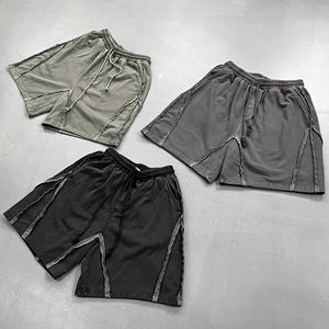 400GSM Heavyweight Streetwear <b>Cargo</b> Shorts with Vintage Wash, Stitched Panels & Drawstring - Product Image 3