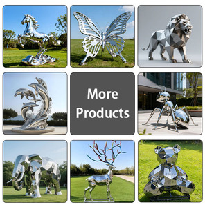 ประติมากรรมตกแต่งผนังรูปหัวกวางสแตนเลสสตีลทันสมัยแบบกำหนดเองได้ - Product Image 4