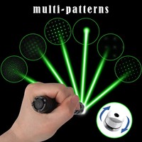 Puntero Láser Rojo y Verde Portátil, Elegante, de Alta Potencia, Enfoque Ajustable, de Aluminio, para Campamento, Juegos con Mascotas