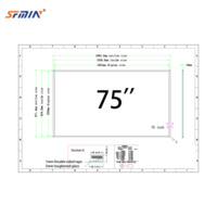 SFMIN Pantalla LED LCD HD1080 de 75 Pulgadas y 240 Hz para Marco Multitáctil con Módulo Táctil de 20 Puntos para TV Portátil
