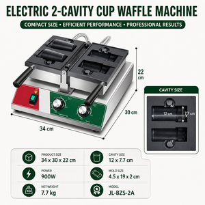 Commerciële 900W RVS Nieuwe 220V Koffiekopjes Wafelmaker met eetbare koffiekopjesvorm voor ijs en melkthee - Product Image 2