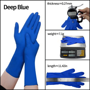 Guantes de Nitrilo Azul Oscuro de 12 Pulgadas, Resistentes a Químicos, Sin Polvo, Sin Látex, Sin Silicona, Textura Granulada en los Dedos - Product Image 2
