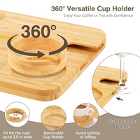 Premium Naturel Bambou Pliable Canapé Tasse Snacks Titulaire Anti Slip Bras Table Clip Canapé Bras Plateau Bambou Canapé Plateau