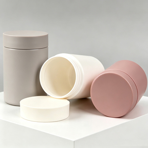 Envase de Plástico Cilíndrico con Recubrimiento Mate Suave al Tacto, Logotipo OEM, Múltiples Tamaños y Colores, Contenedor para Almacenamiento de Polvos para el Cuidado de la Piel y la Salud - Product Image 2