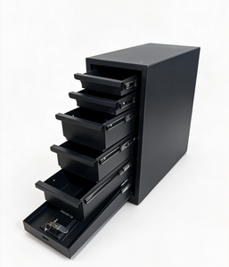Black Multi Drawer Storage Case with Lockable Drawers <b>for</b> <b>Tool</b> Organization Dust Resistant Matte Finish - Product Image 1