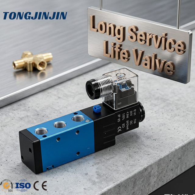 Industrial Pneumatic Air Solenoid Valve TONGJINJIN 5 Way 2 Position DC24V 1/4 Thread Solenoid Operated Valve