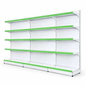 Scaffalatura Gondola Bianca <span class=keywords><strong>per</strong></span> Supermercati, Espositore Resistente Monofacciale <span class=keywords><strong>per</strong></span> Negozi al Dettaglio, Scaffalatura Metallica Regolabile <span class=keywords><strong>per</strong></span> Negozi di Alimentari - Product Image 2