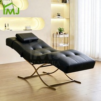 Table de massage esthétique incurvée de luxe pour spa facial et extensions de cils