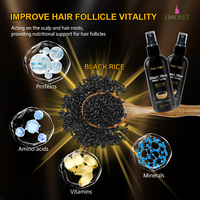 OEM/ODM mendorong pertumbuhan rambut dan mengurangi rambut jatuh semprot untuk menipiskan rambut hemat-bebas zat warna hitam Formula kabut memperkuat akar