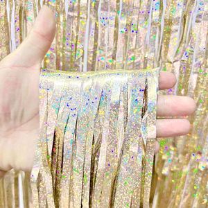 A-mazon ม่านอลูมิเนียม1*2ม., ม่านฟอยล์พู่โลหะม่านตกแต่งผ้าม่านงานปาร์ตี้ - Product Image 2