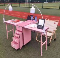 KONCAI Valise Maquillage Roulante Certifiée FSC la Plus Vendue, Station de Maquillage Professionnelle pour Artistes avec Table Extensible