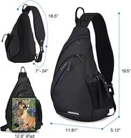 Sac à dos bandoulière, sac à dos de voyage à une épaule, sac à dos crossover avec port USB pour hommes