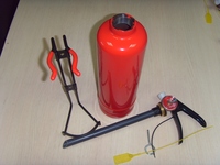 Extincteur à poudre DCP 1 kg pour usage domestique et automobile, petit modèle 1,2 MPA, en fonte, rouge/jaune/noir/vert