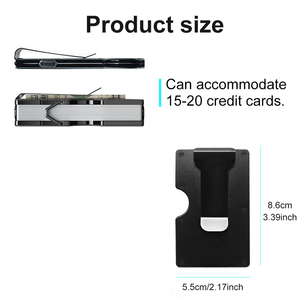 กระเป๋าสตางค์อะลูมิเนียมบางเฉียบ ป้องกัน RFID สำหรับผู้ชาย แบบมีบานพับ ใส่บัตรเครดิตได้ พร้อมที่หนีบเงิน - Product Image 5