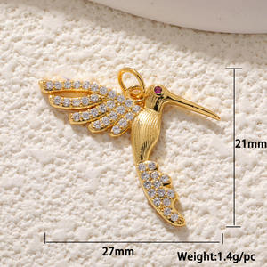 Collier en pierre naturelle de style punk plaqué or, couleur cuivre, avec ornements suspendus en forme d'ailes d'ange, d'oiseau et d'hippocampe, DIY Oro 14 - Product Image 4