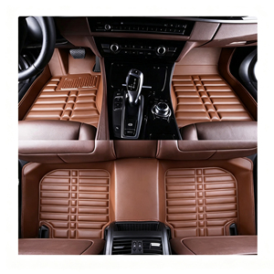 Tapis de sol de voiture anti-salissure monocouche, ensemble complet de 4 pièces, motif losanges, couverture intégrale, résistants à l'usure - Product Image 2