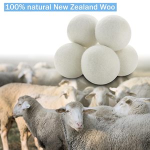 Prêt à expédier 7cm 6 boules dans un sac OPP boules de séchage en laine blanche boules de séchage en laine biologique faites à la main - Product Image 3